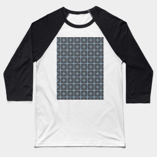 Indigo ethnic shibori pattern stars and squares Baseball T-Shirt